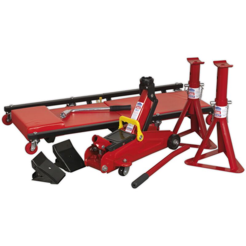 Lifting Kit 5 Piece 2 Tonne (Includes Jack, Axle Stands, Creeper, Chocks - Sealey