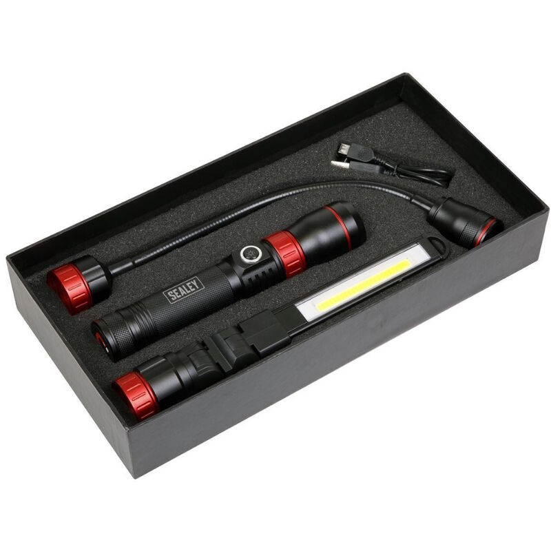 Sealey - LED0131R Interchangeable 3-In-1 cob led Inspection Lamp Rechargeable