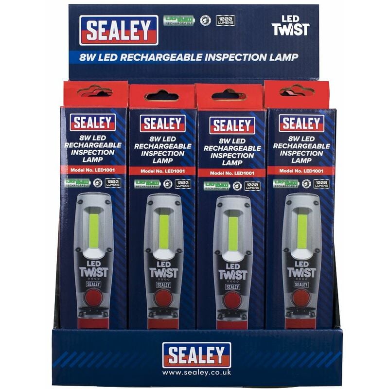 Rechargeable Inspection Light 8W led - Display Box of 12 LED1001DB - Sealey