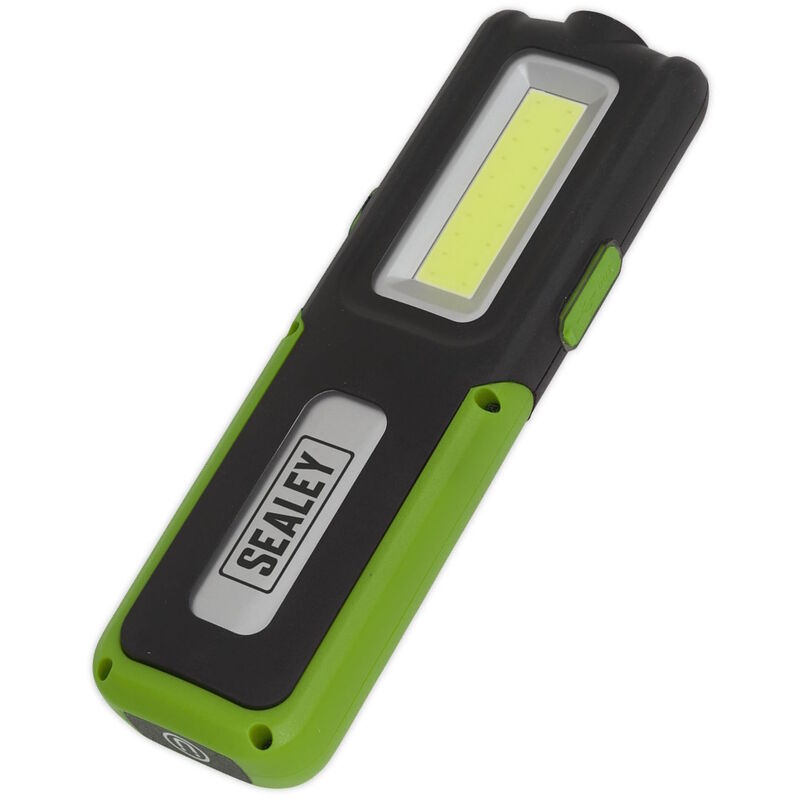 LED318G 5W Cob 3W led Rechargeable Inspection Lamp Green Power Bank - Sealey