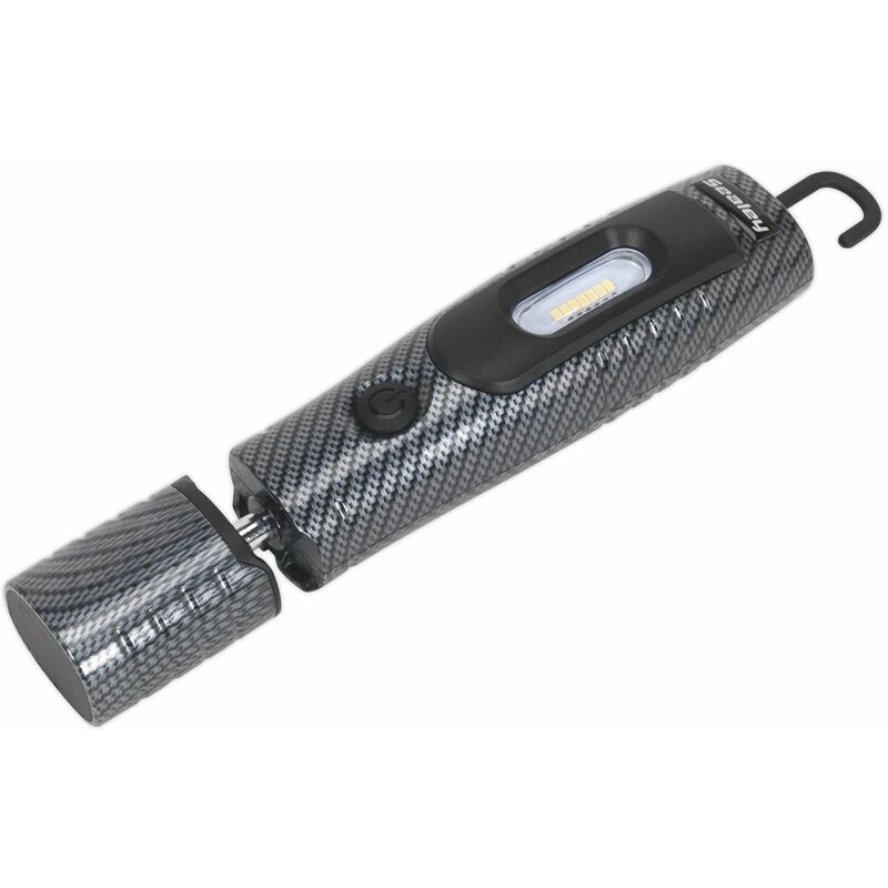 Sealey - Rechargeable 360� Inspection Light 7 smd & 3W smd led Carbon Fibre Effect Lithium-ion LED3602CF