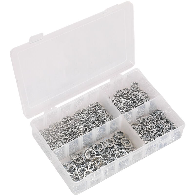 Lock Washer Assortment 1000pc Serrated Internal M5-M10 Metric AB057LW - Sealey