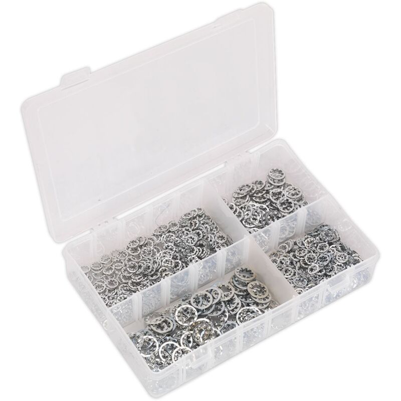 Sealey - Lock Washer Assortment 1000pc Serrated Internal M5-M10 Metric AB057LW