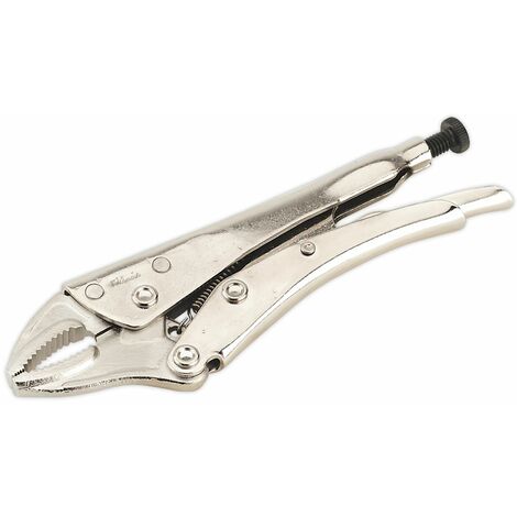 Sealey Locking Pliers Curved Jaws 180mm 0-35mm Capacity AK6820