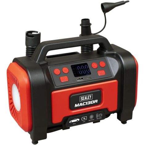 Sealey MAC13DR Rechargeable Tyre Inflator & High Volume Air Pump 12V