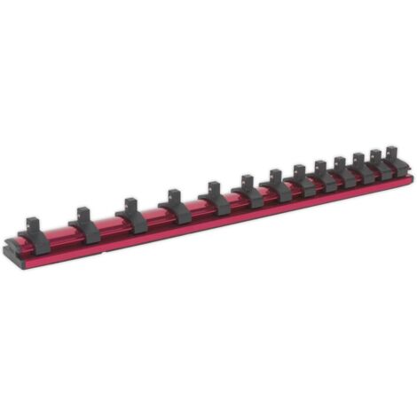 Sealey Magnetic Socket Retaining Rail 1/4""Sq Drive 13 Clips AK27082