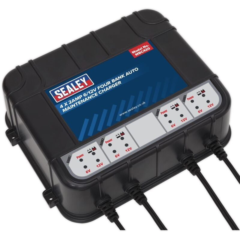 Sealey - MBC420 6/12V 4 Bank Auto Maintenance Charger 8A (4 x 2A)