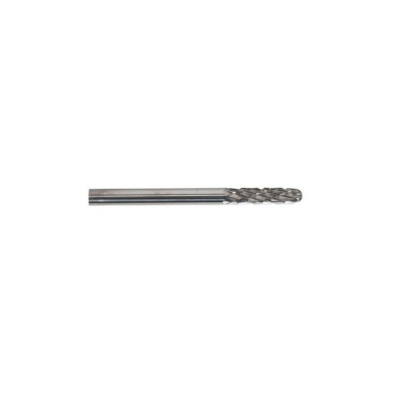 MCB002 Micro Carbide Burr Ball Nosed Cylinder 3mm Pack of 3 - Sealey