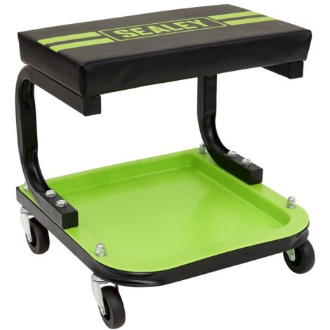 Sealey Mechanic's Utility Seat Deluxe - Hi-Vis Green SCR9HV