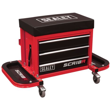 Sealey Mechanic's Utility Seat & Toolbox - Red SCR18R