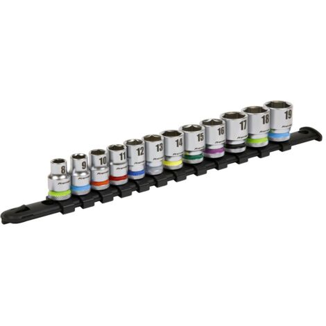 Sealey Metric Socket Set 12pc 3/8""Sq Drive 6pt WallDrive Standard Length AK2660