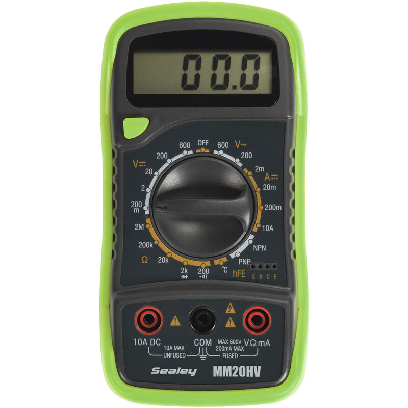 Sealey - Digital Multimeter 8-Function with Thermocouple Hi-Vis MM20HV