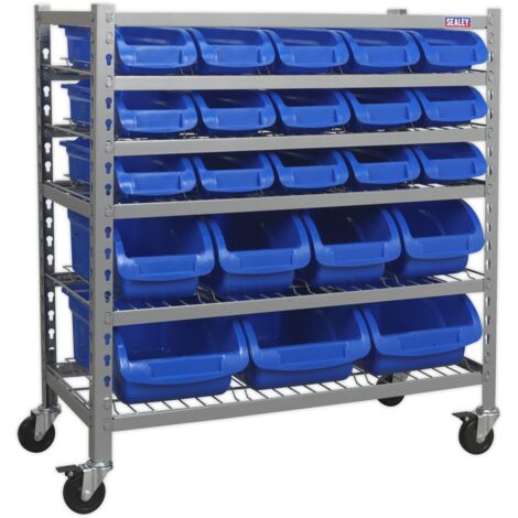 Sealey Mobile Bin Storage System with 22 Bins TPS22
