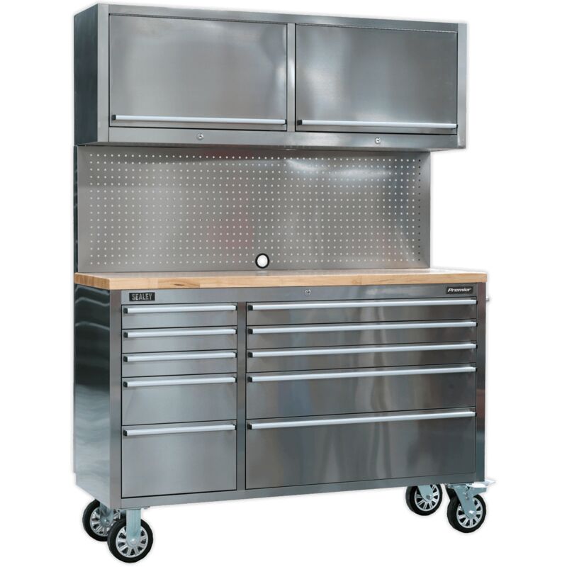 Sealey Mobile Stainless Steel Tool Cabinet 10 Drawer With