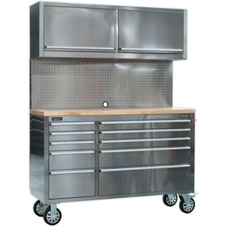 Sealey Mobile Stainless Steel Tool Cabinet 10 Drawer With