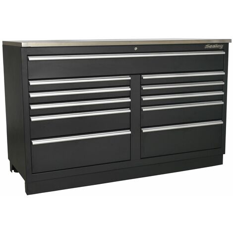 Kennedy 11-Drawer Extra Large Tool Roller Cabinet with Four Castor Wheels  and Si