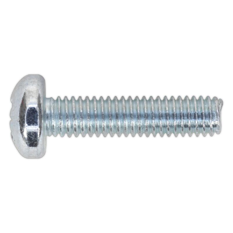 Sealey - Machine Screw M6 x 25MM Pan Head Pozi Zinc din 7985Z Pack of 50