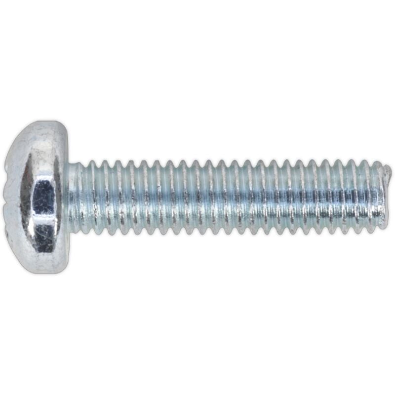 Sealey - Machine Screw M6 x 25MM Pan Head Pozi Zinc din 7985Z Pack of 50