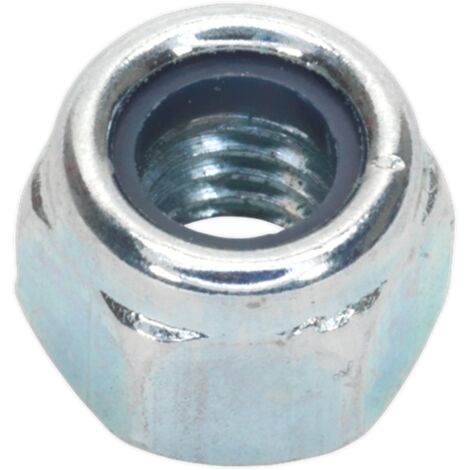 Sealey NLN6 Zinc Plated Nylon Locknut M6, DIN 982 - Pack of 100