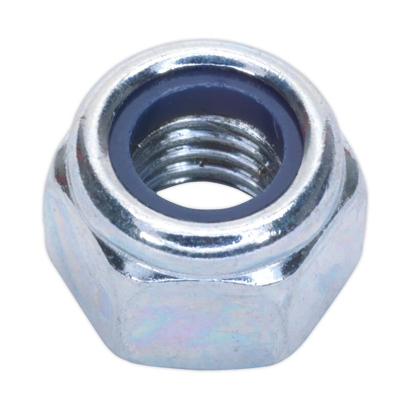 Nylon Lock Nut M8 Zinc din 982, Pack of 100 - Sealey