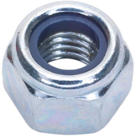Sealey NLN8 Zinc Plated Nylon Locknut M8, DIN 982 - Pack of 100