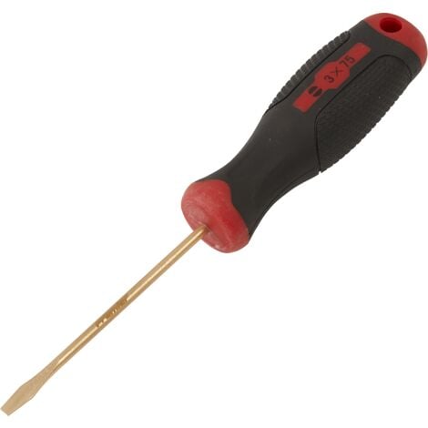 Sealey NS092 Screwdriver Slotted 3 x 75mm - Non-Sparking
