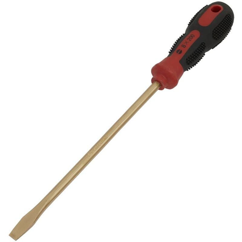 Screwdriver Slotted 8 x 200mm Non-sparking - Sealey