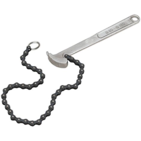 Sealey Oil Filter Chain Wrench 60-140mm Capacity AK6409
