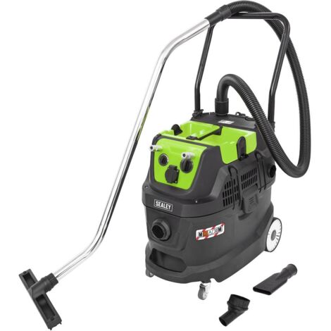 Sealey PC400MA Dust-Free Wet & Dry Industrial Vacuum Cleaner 40L Plastic Drum M Class Filtration Self-Clean