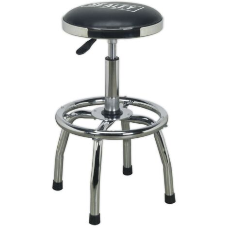 Sealey Pneumatic Stool Heavy-Duty Workshop with Adjustable Height Swivel Seat SCR17