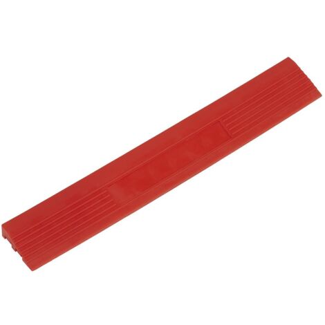 Sealey Polypropylene Floor Tile Edge 400 x 60mm, Red Male - Pack of 6 FT3ERM