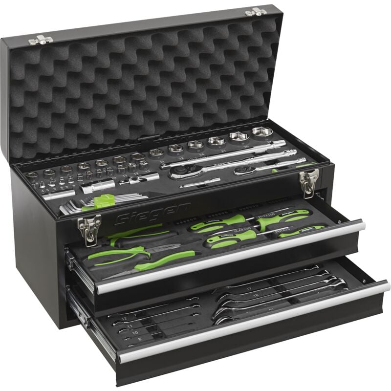Sealey - S01055 Siegen Portable Tool Chest 2 Drawer with Tool Kit 90pc