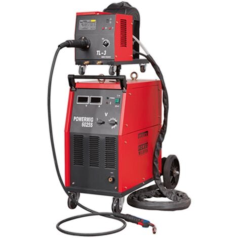 Sealey POWERMIG6025S Professional MIG Welder 250Amp 415V 3ph with Binzel Euro Torch & Portable Wire Drive