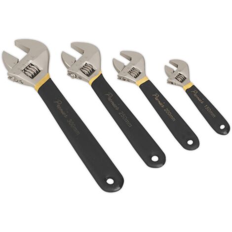 Sealey Premier Adjustable Wrench Set Ni-Fe Finish 4pc AK9935