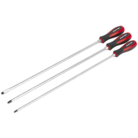 Sealey Premier Extra-Long Hammer-Thru Screwdriver Set 450mm 3pc AK4935