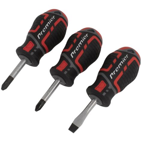Sealey Premier GripMAX&reg Stubby Screwdriver Set 3pc AK4328