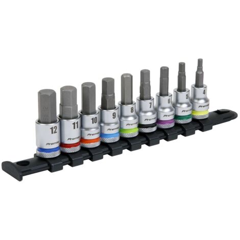 Sealey Premier Platinum Hex Socket Bit Set 3/8""Sq Drive 9pc AK6250