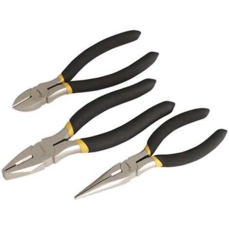 Sealey Premier Pliers Set Ni-Fe Finish 3pc AK9333