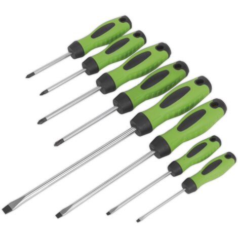 Sealey Premier Screwdriver Set 8pc - Hi-Vis Green HV001