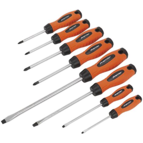 Sealey Premier Screwdriver Set 8pc - Hi-Vis Orange HV003