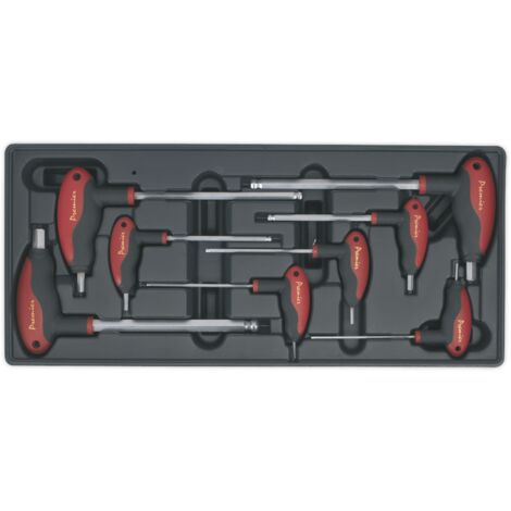 Sealey Premier T-Handle Ball-End Hex Key Set with Tool Tray 8pc TBT06