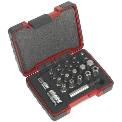 Sealey Premier TRX-P & TRX-TS Security Bit Set 1/4"" & 3/8""Sq Drive 23pc AK6226