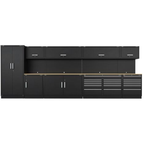 Sealey Premier&trade Storage System with Hardwood Worktop 5.58m APMSOAK