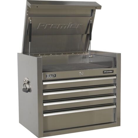 Sealey PTB66004SS Premier™ Heavy-Duty Topchest 4 Drawer 675mm - Stainless Steel