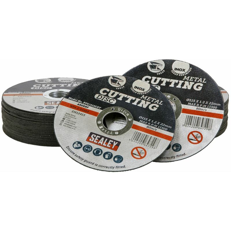 Sealey - Cutting Disc �115 x 1.2mm �22mm Bore - Pack of 50 PTC115CET50