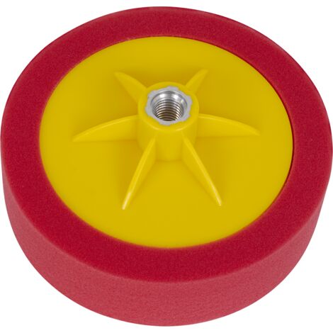 Sealey PTC/CH/M14-R 150 x 50mm Buffing & Polishing Foam Head M14 x 2mm - Red/Ultra-Soft