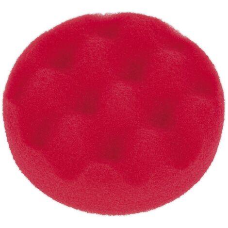 Sealey PTCCHW80R Hook-and-Loop Buffing & Polishing Foam Head 80 x 25mm - Red/Ultra-Soft
