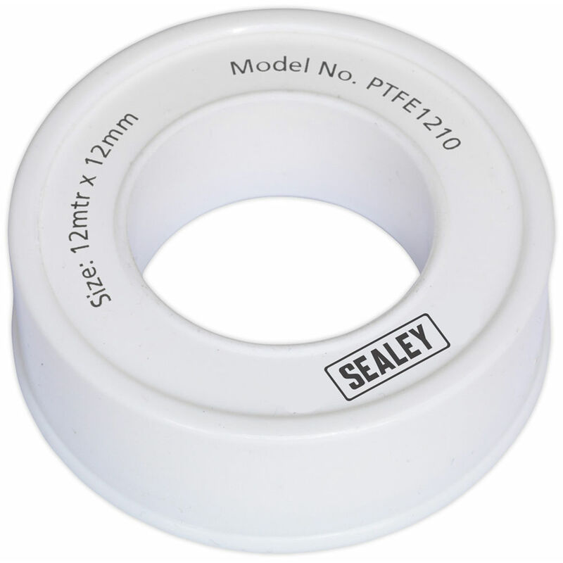 Sealey - PTFE1210 PTFE Thread Sealing Tape 12mm x 12mtr Pack of 10