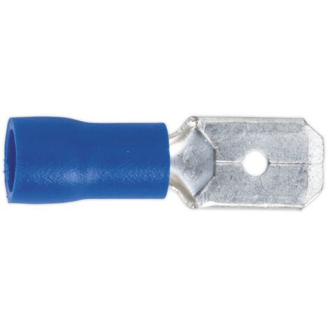 Sealey Push-On Terminal 6.3mm Male Blue Pack of 100 BT21