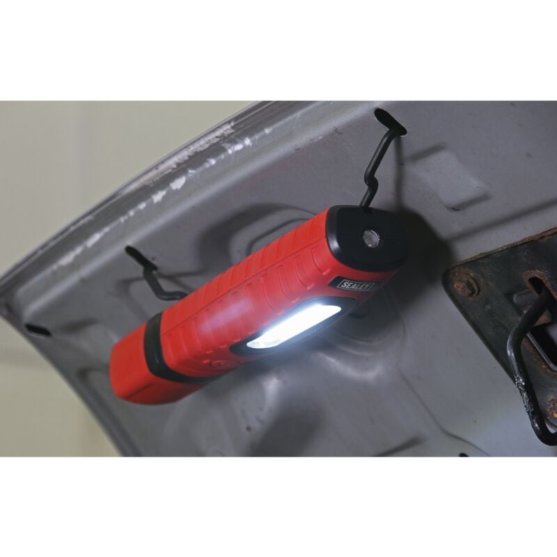 Sealey - Rechargeable 360 Inspection Lamp 16 smd led + 3W led Red 2 x Lithium-ion